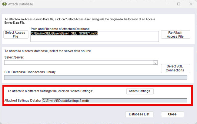 attach database